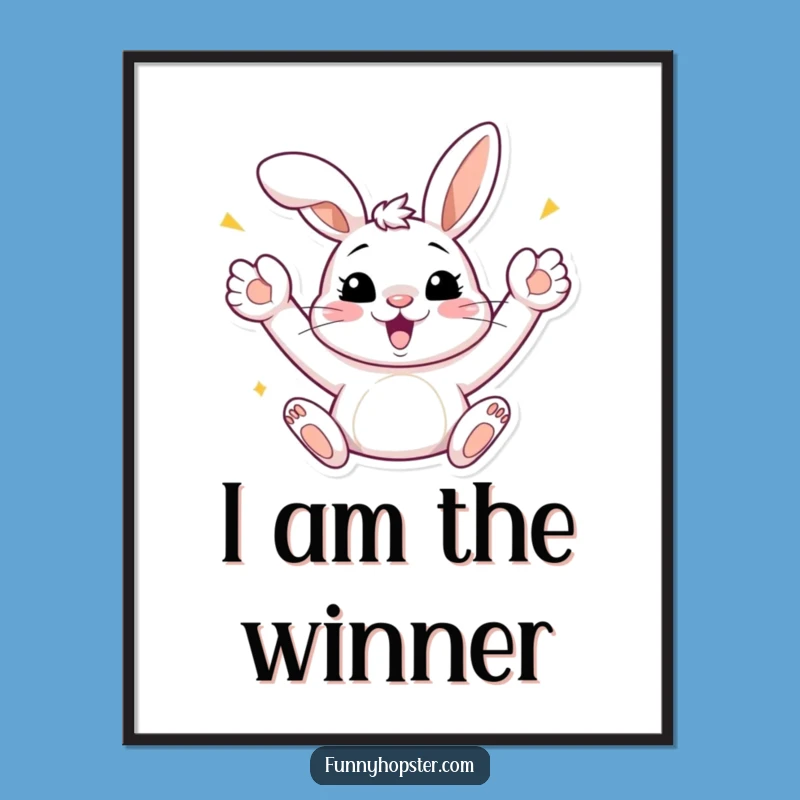 Funny Bunny Celebration Digital Art Print: Instant Joyful Decor, Perfect Funny Gift