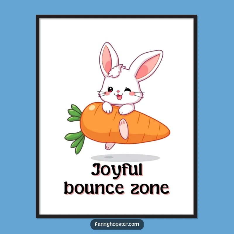 Funny Fluffy Bunny Carrot Digital Art: Instant Joyful Decor!