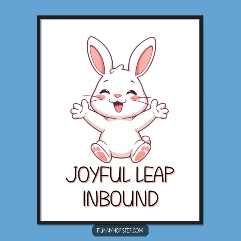 Funny Happy Rabbit Digital Art: Energetic Print for Your Walls