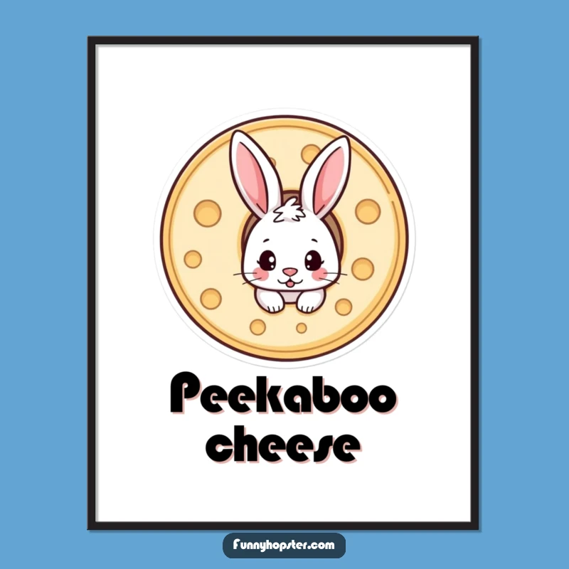 Funny Cheese Rabbit Digital Print: Instant Mischief & Humor - Adorable Funny Gift!