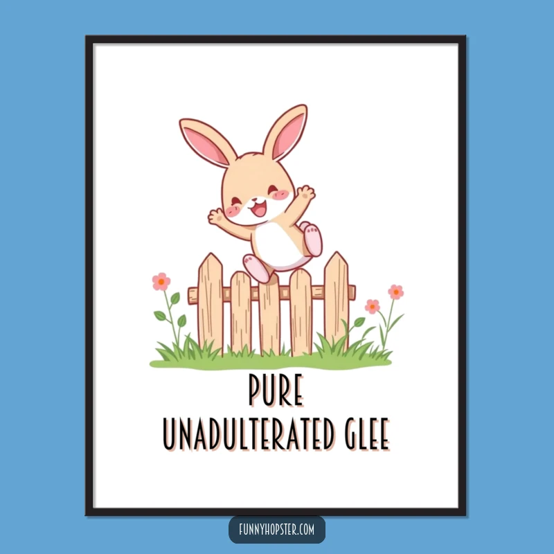 Funny Leaping Rabbit Digital Print: Instant Joy - Amazing Gift!