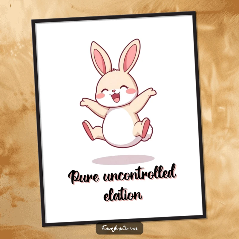 Funny Rabbit Digital Art: A high-resolution print of a rabbit performing an energetic cartwheel, bringing joy and humor to digital decor.