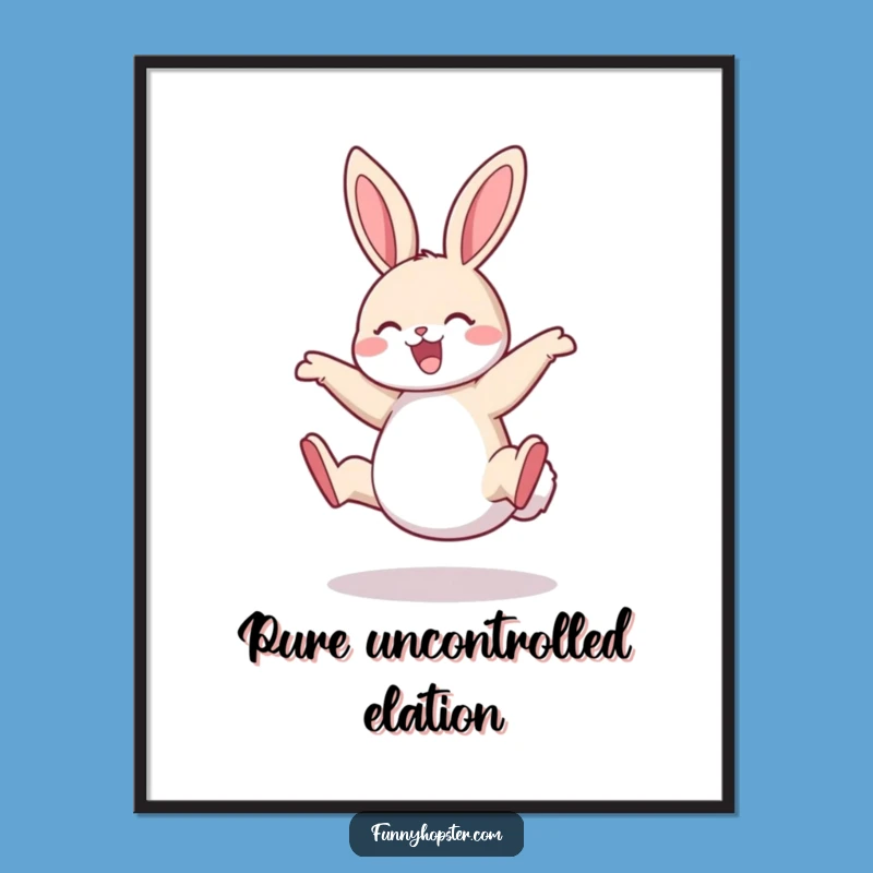 Funny Rabbit Cartwheel Digital Art: Instant Joyful Decor for Your Space