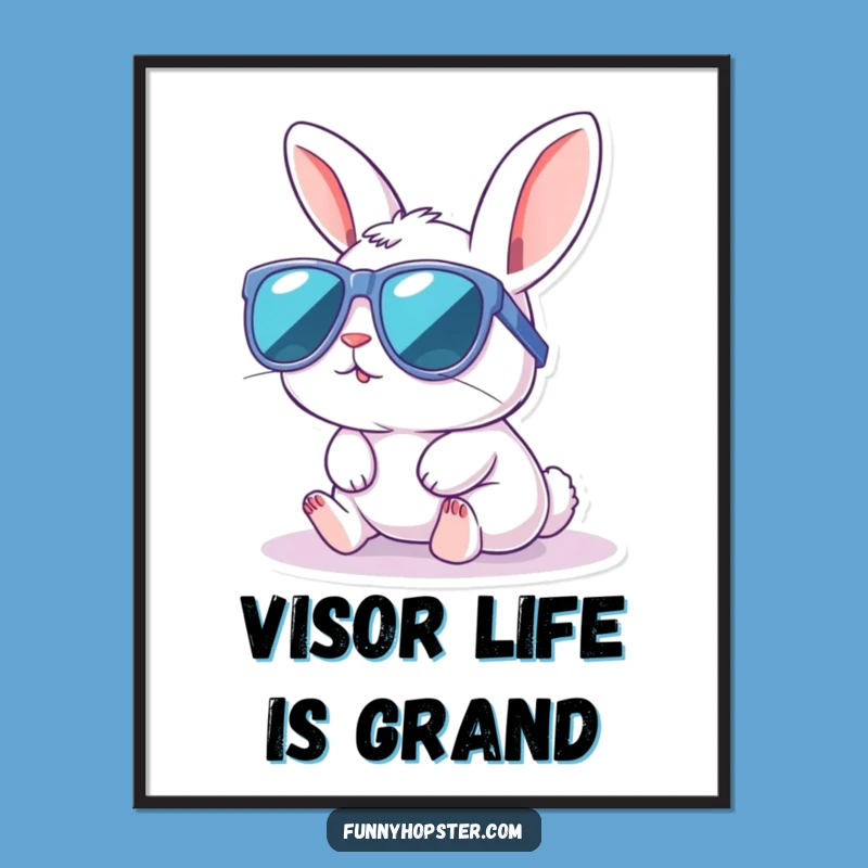 Funny Kawaii Rabbit Sunglasses Digital Art: Instant Cool Decor & Gift!