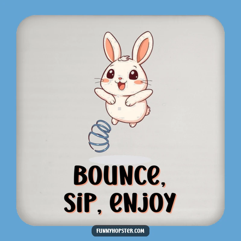 Funny Bouncing Rabbit Coaster: Protect Surfaces with Joyful Bounce - Cute Funny Gift!