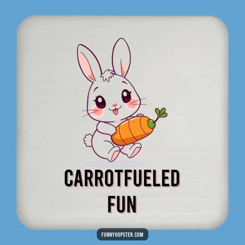 Funny Rabbit Carrot Chase Coasters - Protect Surfaces with Playful Spirit