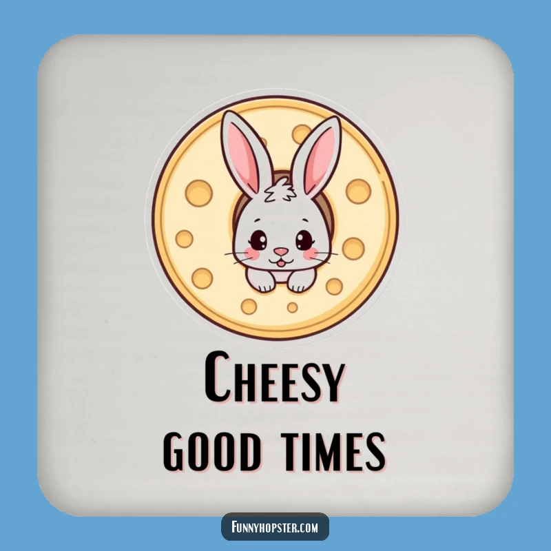 Funny Cheese Rabbit Coaster: Protect Surfaces with a Sneaky Bunny - Cute Funny Gift!
