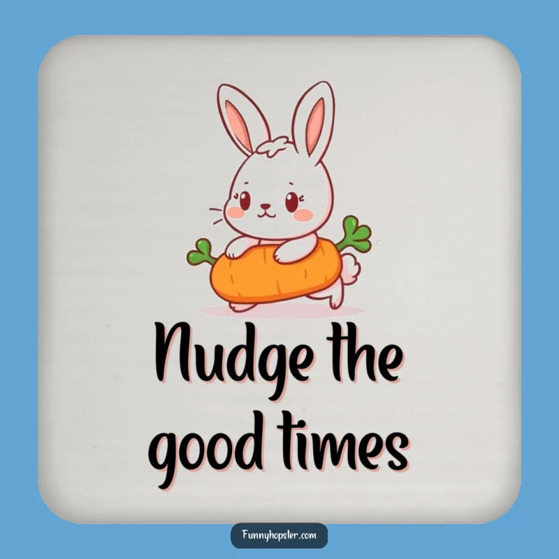 Funny Determined Rabbit Coaster - Protect Surfaces with Drive