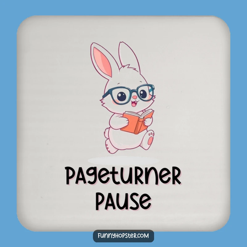 Funny Intellectual Rabbit Drink Coaster: Protect Surfaces with Bookish Charm!