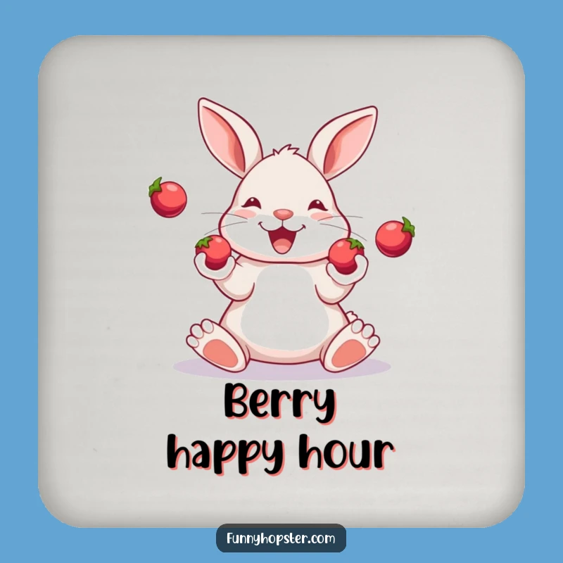 Funny Juggling Rabbit Coaster: Protect Surfaces with Skill - Cute Funny Gift!