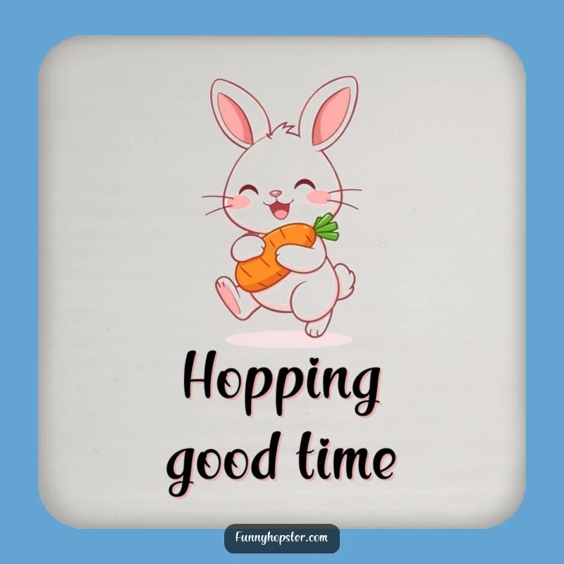 Funny Kawaii Rabbit Carrot Drink Coaster: Protect Surfaces with Hopping Charm