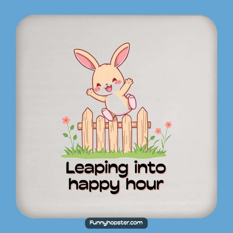 Funny Leaping Rabbit Coaster Set: Protect Surfaces with Fun - Gift!
