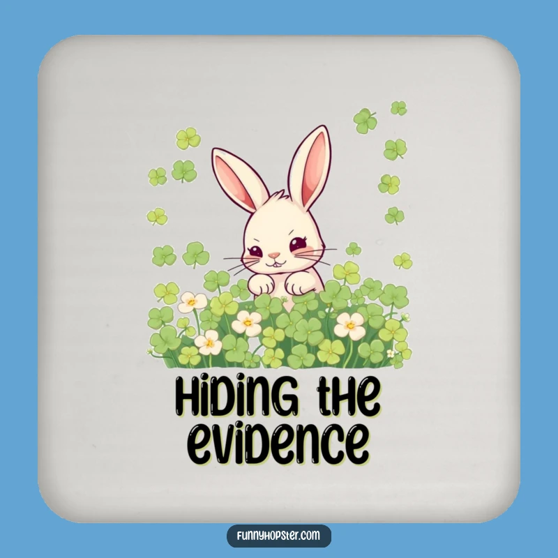 Funny Mischievous Rabbit Coaster: Hide Your Drink Rings in Style