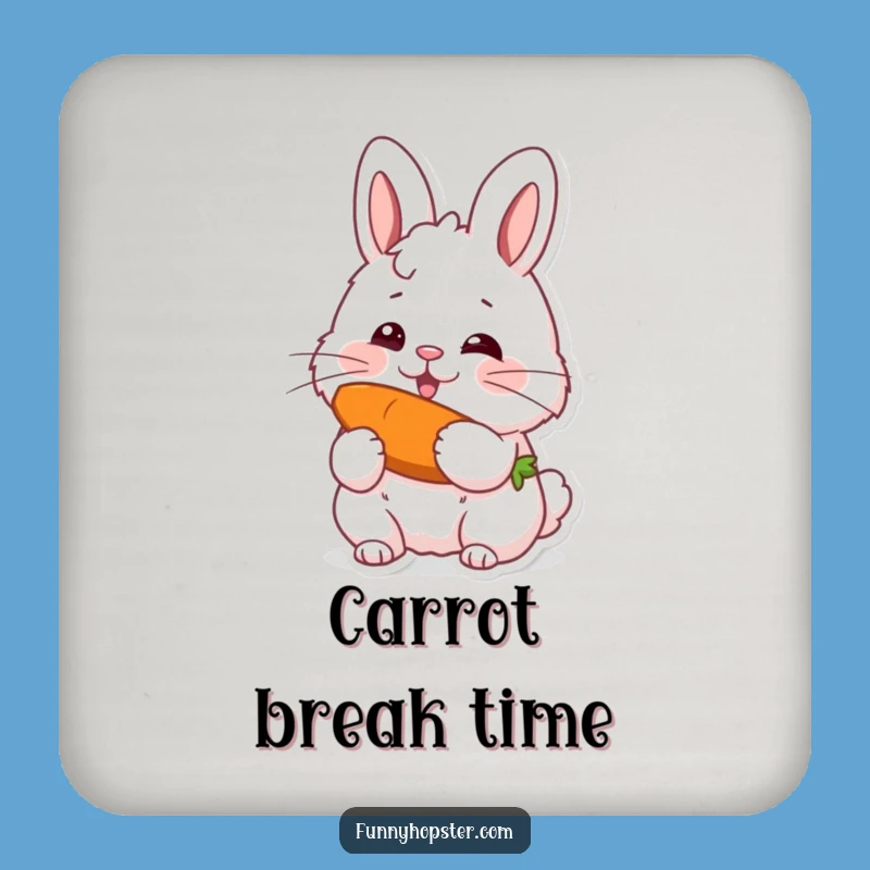 Funny Rabbit Carrot Drink Coaster - Protect Surfaces, Perfect Funny Gift for Hosts