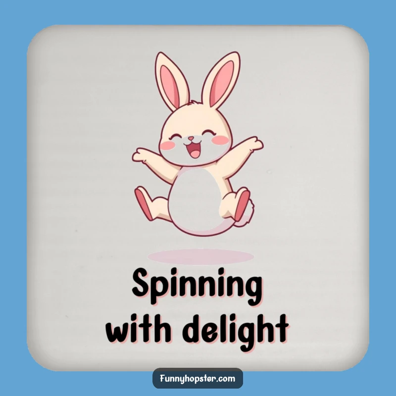 Funny Rabbit Cartwheel Drink Coasters: Protect Surfaces with Playful Art