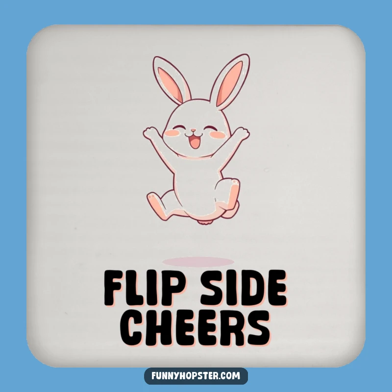 Funny Rabbit Somersault Drink Coaster - Stylish Protection, Perfect Funny Gift for Hosts