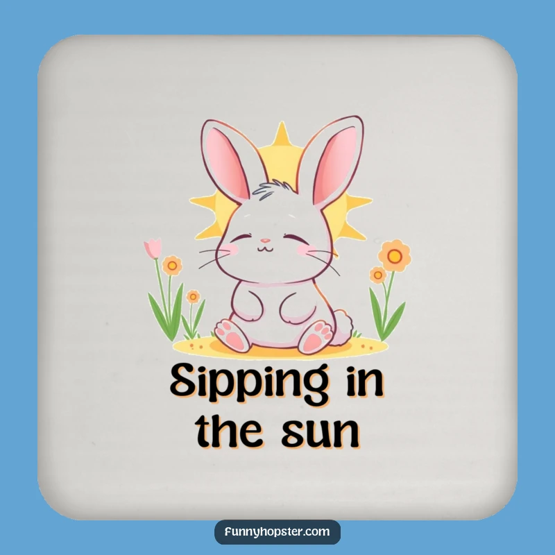 Funny Relaxed Rabbit Coaster Set: Protect Surfaces with Peace - Gift!