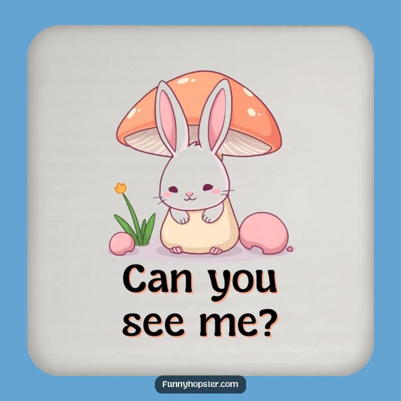 Funny Shy Rabbit Ears Coaster - Protect Surfaces with Hidden Cuteness