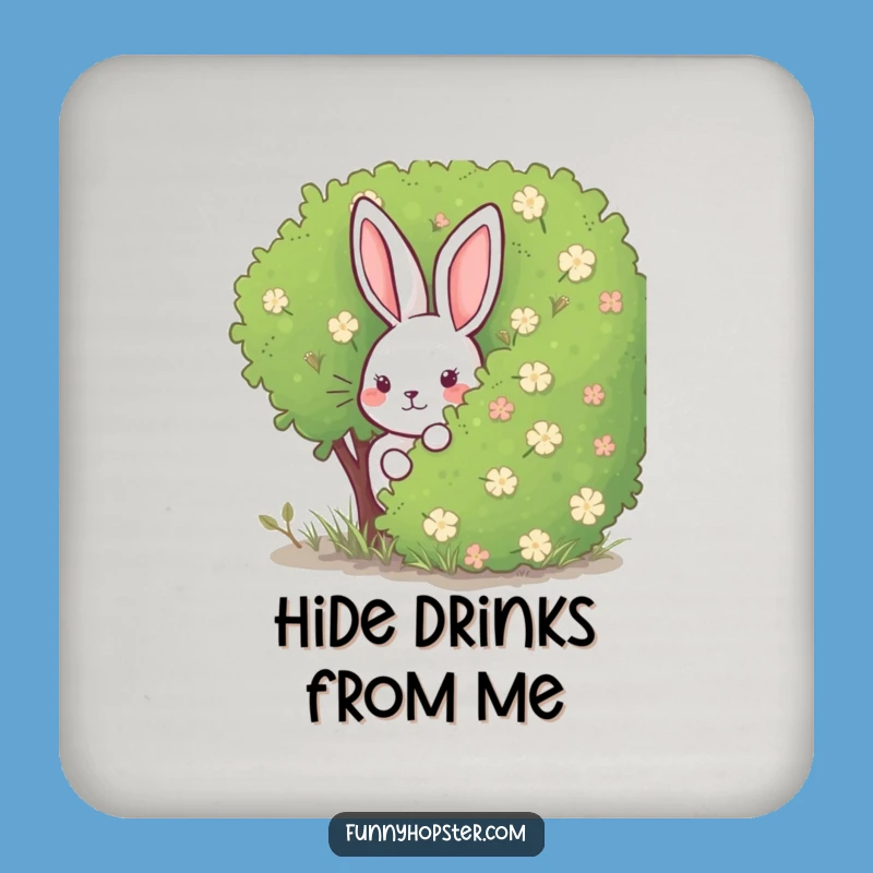 Funny Rabbit Hide-and-Seek Drink Coasters: Playful Protection for Your Table