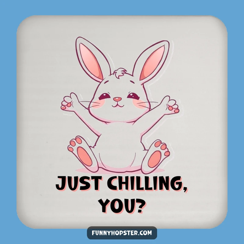 Funny Stretching Rabbit Coaster - Protect Surfaces with Relaxed Vibes