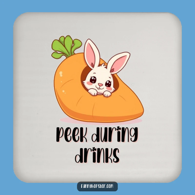 Funny Carrot Rabbit Drink Coaster: Protect Surfaces with Charm!