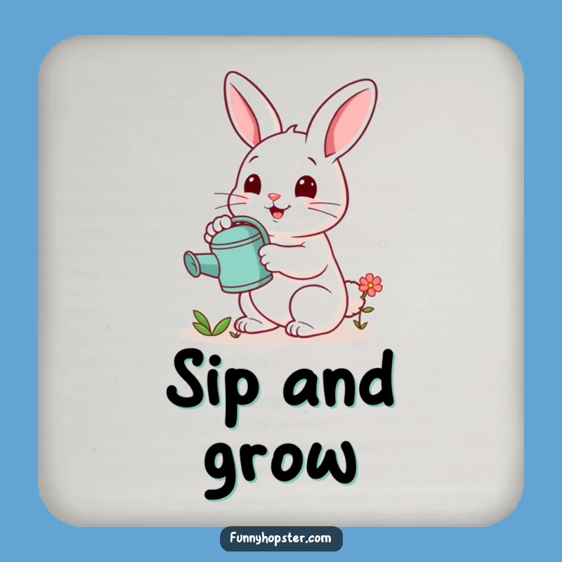 Funny Gardener Rabbit Drink Coaster - Protect Surfaces, Perfect Funny Gift for Hosts