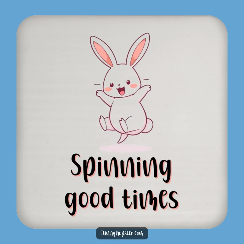 Funny Cartwheel Rabbit Drink Coaster: Add Zest to Your Table!