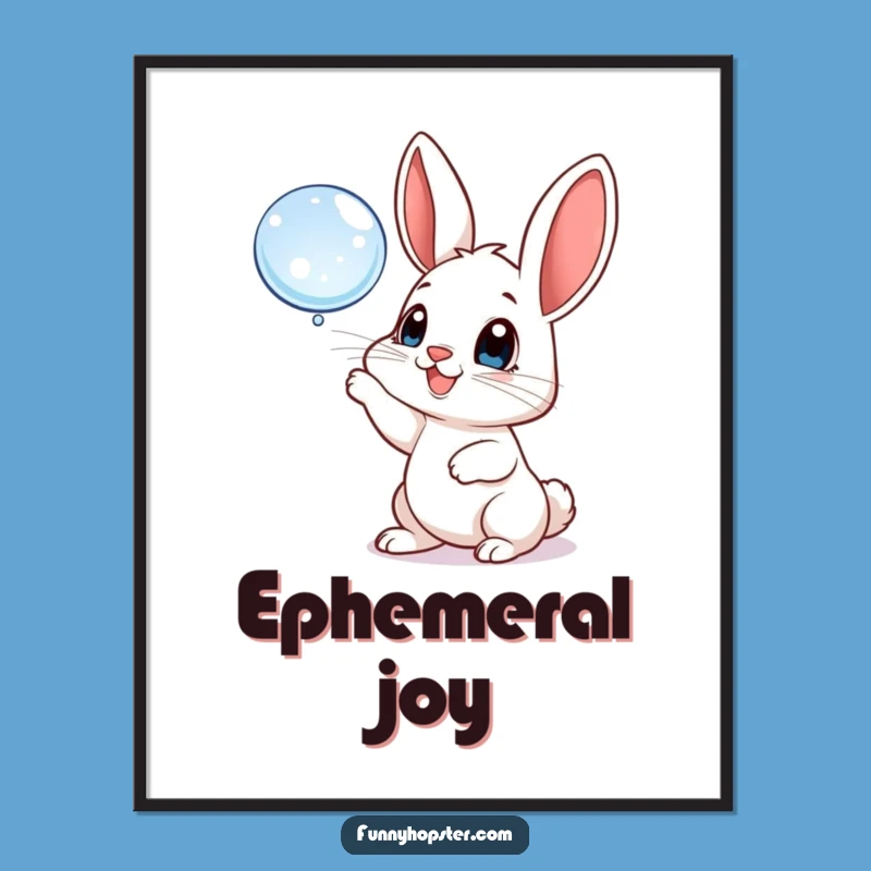 Funny Bubble Rabbit Art Poster: Decorate with Playful Delight!