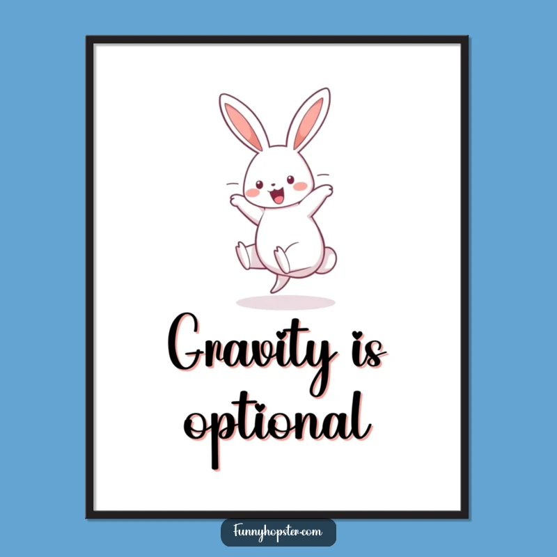 Funny Cartwheel Rabbit Art Poster: Decorate with Energetic Joy!