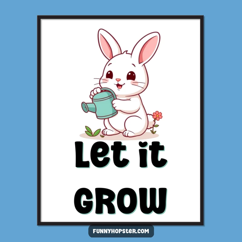 Funny Gardener Rabbit Poster - Charming Wall Art, Perfect Funny Gift for Decor