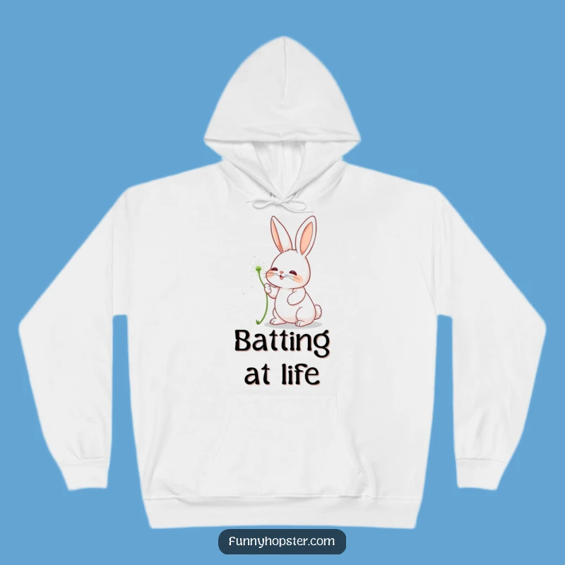 Funny Rabbit Dandelion Hoodie: Cozy Playful Character for a Humorous Gift