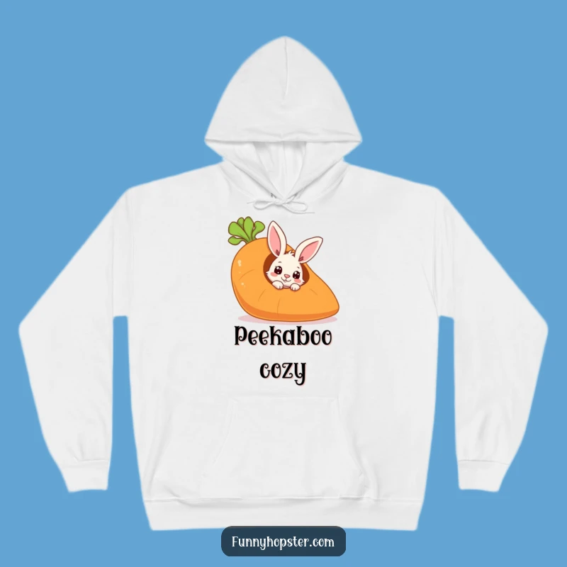 Cozy Funny Hiding Rabbit Hoodie: Snuggle Up with Curiosity!