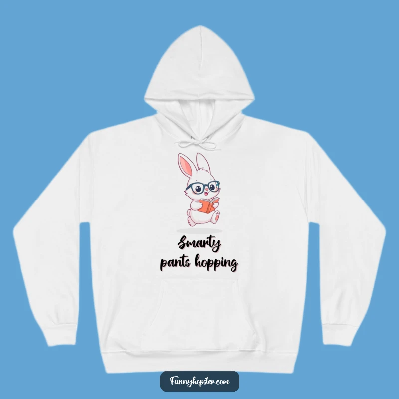 Cozy Funny Scholar Rabbit Hoodie: Warm Up with Bookish Humor!