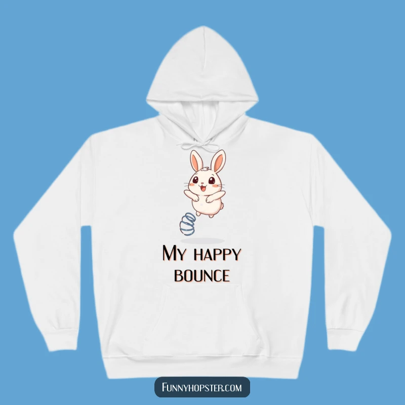 Funny Bouncing Rabbit Hoodie: Cozy Comfort with a Happy Hopper - Your New Favorite Funny Gift!