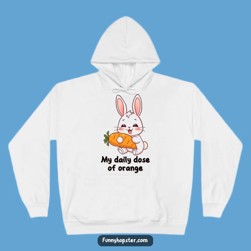 Funny Cozy Rabbit Hoodie - Cheerful Carrot Eater Sweatshirt - Warm Bunny Gift