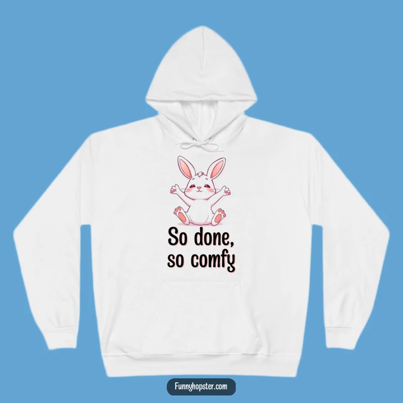 Funny Stretching Rabbit Hoodie - Cozy Comfort for Lazy Days Gift