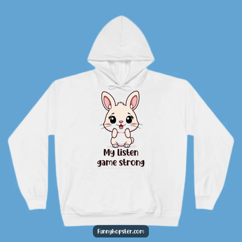 Funny Surprised Rabbit Hoodie: Cozy & Shocked, Perfect Winter Gift