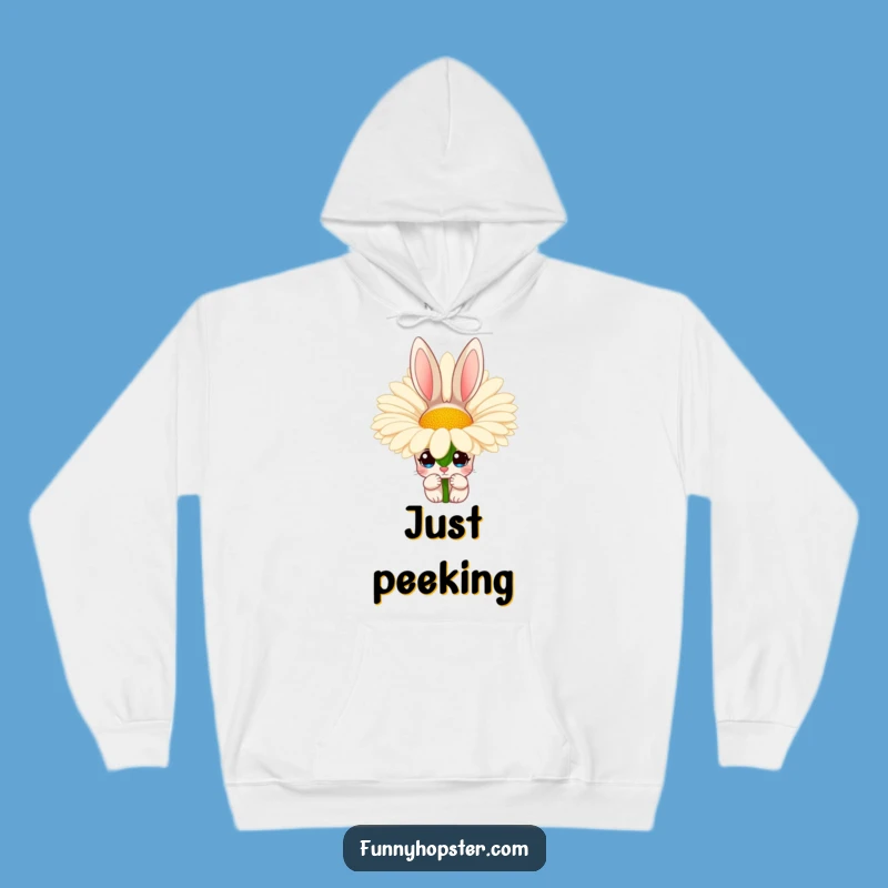 Funny Hidden Rabbit Daisy Hoodie - Cozy & Playful, Perfect Funny Gift for Sweater Weather
