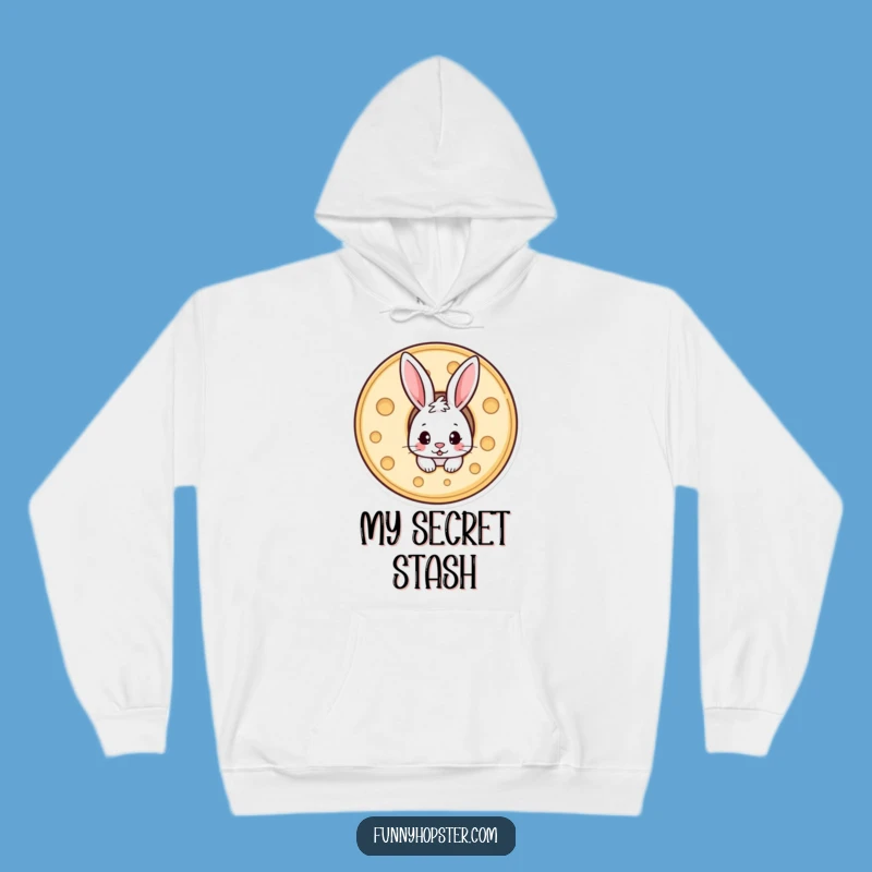 Funny Cheese Rabbit Hoodie: Cozy Bunny Hiding in Gouda - Your New Favorite Funny Gift!