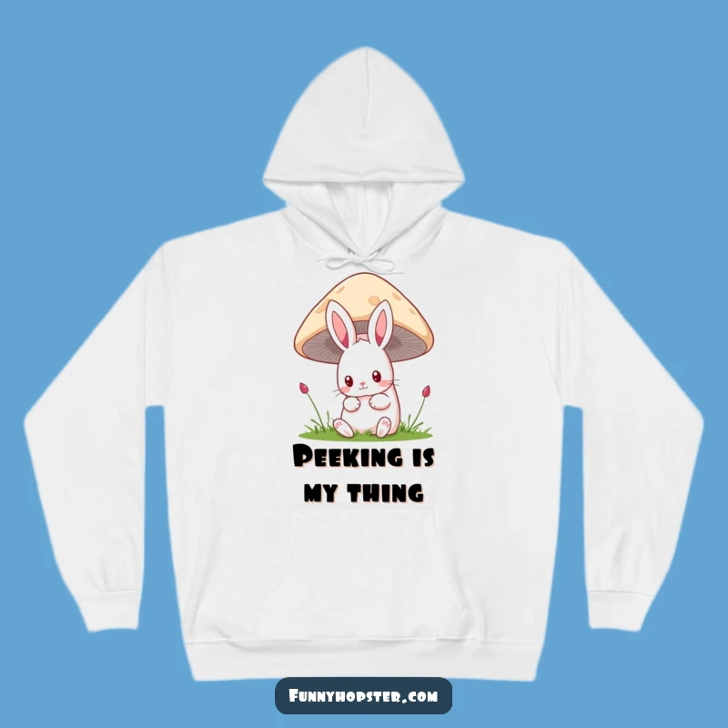 Funny Kawaii Rabbit Mushroom Hoodie: Cozy Curious Bunny Sweatshirt, Great Funny Gift