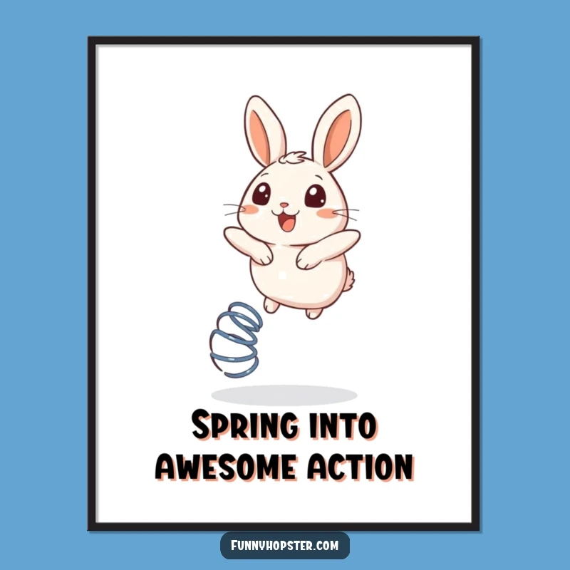 Free Printable Wall Art: Bouncing Rabbit - Funny Downloadable Decor