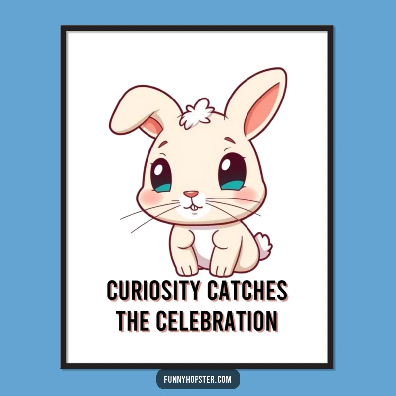 Free Printable Wall Art: Curious Rabbit, Nose Twitch, Funny Downloadable Decor