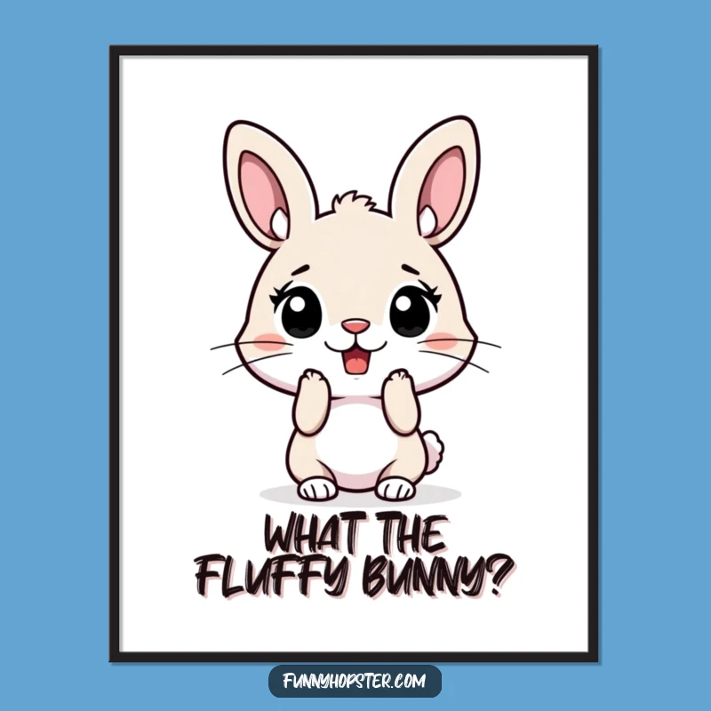 Funny Free Printable Wall Art: Surprised Rabbit Ears Perked - Quirky Downloadable Decor