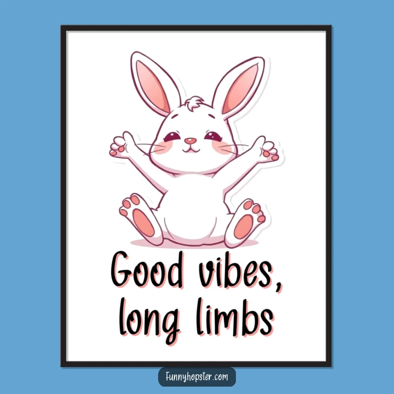 Free Printable Stretchy Rabbit Wall Art - Relaxed Downloadable Decor for Zen Spaces