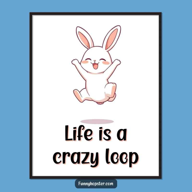 Free Printable Wall Art: Joyful Somersault Rabbit Downloadable Decor for a Playful Space