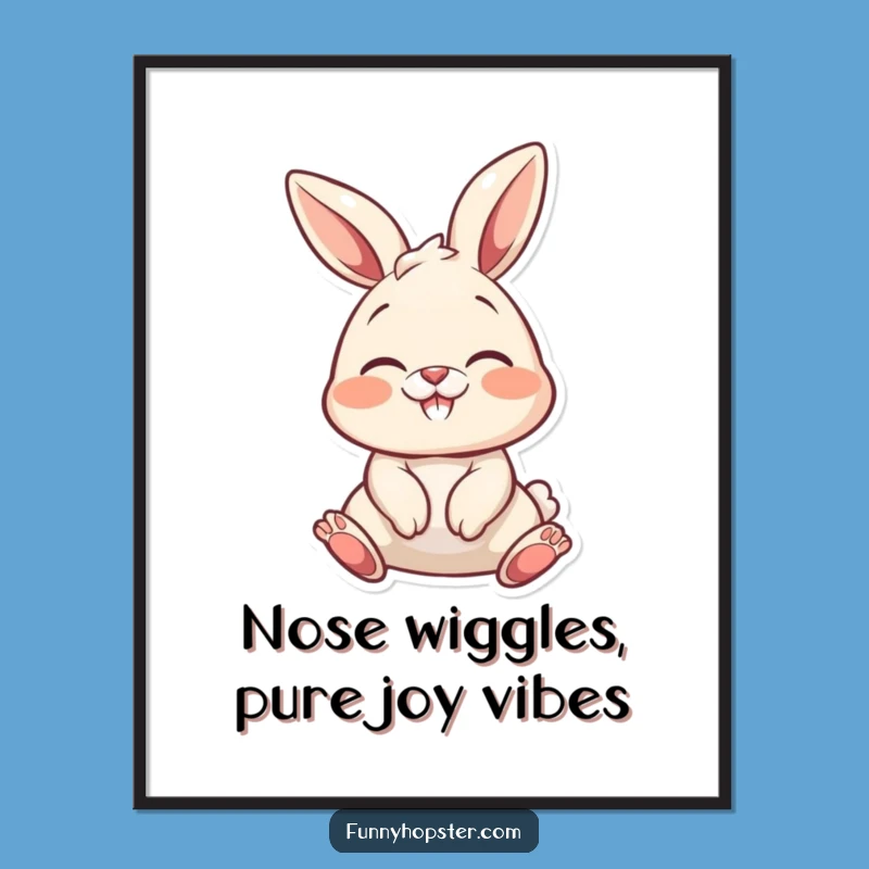 Free Printable Wall Art: Cute Nose Wiggling Bunny, Downloadable Decor