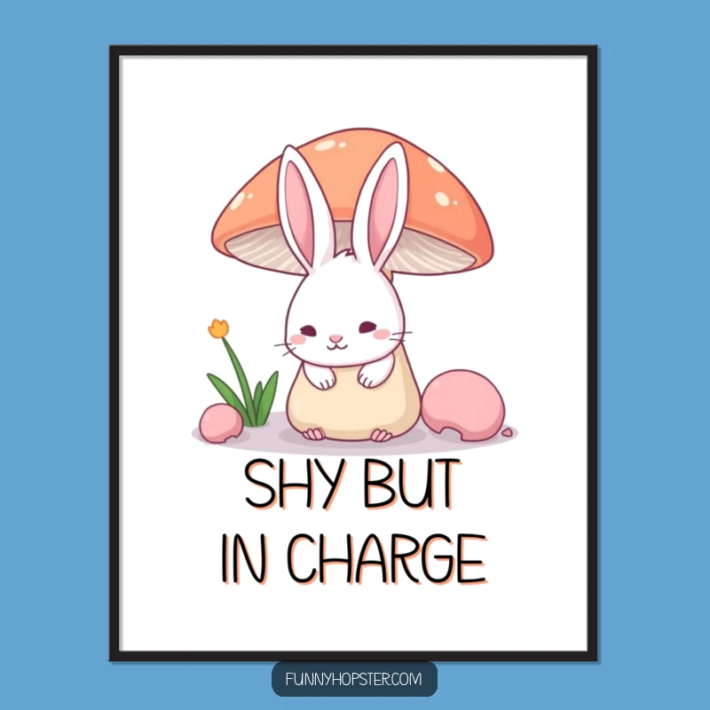 Free Printable Shy Rabbit Wall Art - Quirky Downloadable Decor for Cozy Spaces