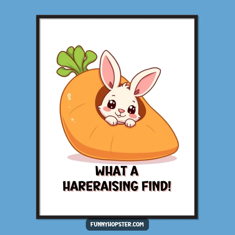 Free Printable Wall Art: Curious Rabbit in Carrot, Whimsical Decor, Downloadable Art