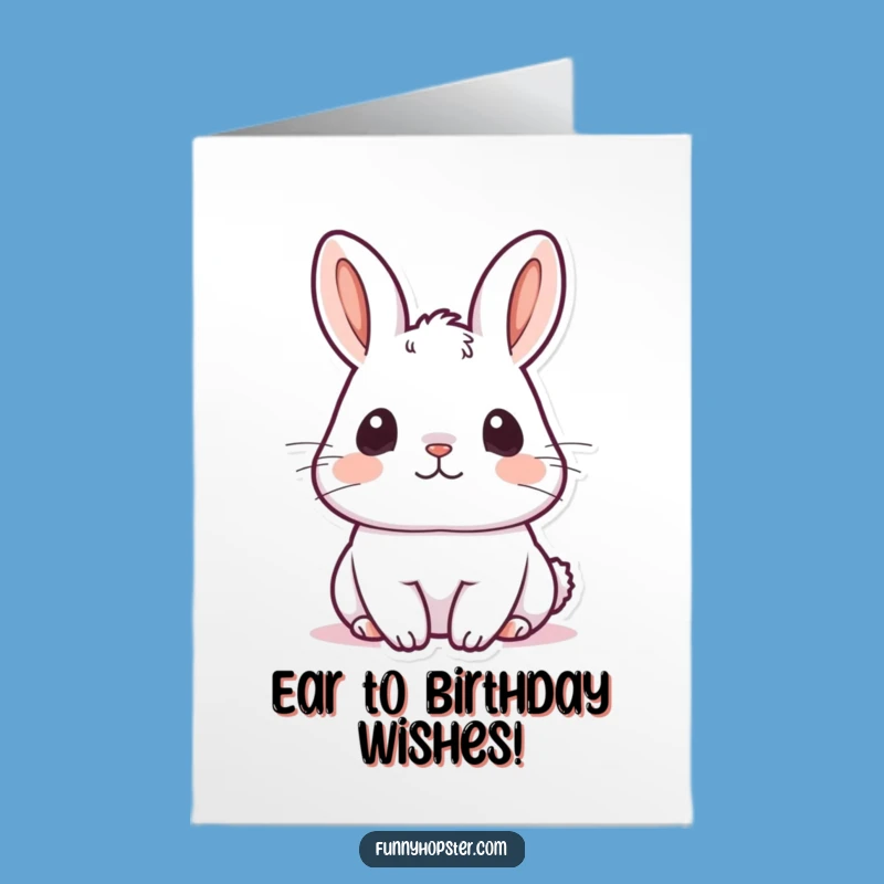 Free Printable Birthday Card: Listening Kawaii Rabbit, Attentive DIY Gift!