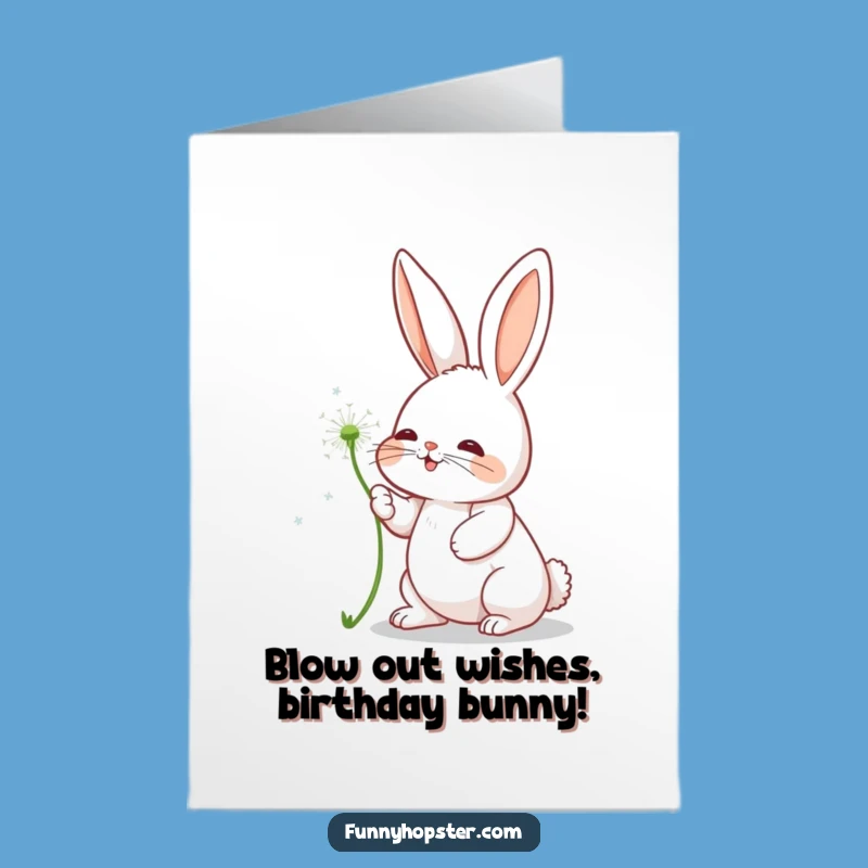 Free Printable Birthday Card: Dandelion Chase Rabbit - Hilarious Downloadable Gift